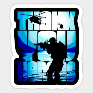 Thank You Heroes Soldier Silhouette Sticker